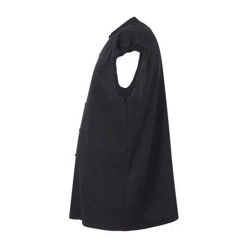 Marsem - Camicia nera senza maniche con collo coreano per uomo | c021ss26 t243 2