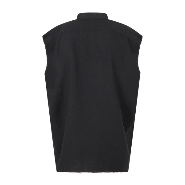Marsem - Camicia nera senza maniche con collo coreano per uomo | c021ss26 t243