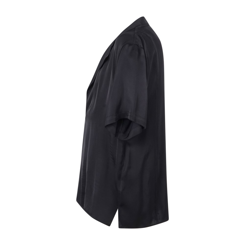 Marsem - Camicia nera manica corta senza bottoni per uomo | c064ss26 t213