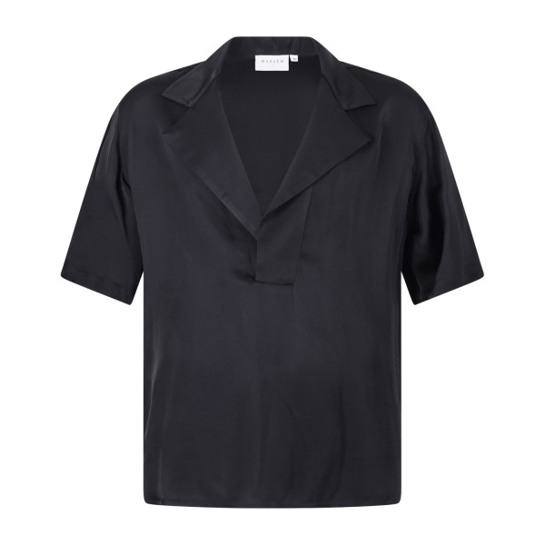 Marsem - Camicia nera manica corta senza bottoni per uomo | c064ss26 t213