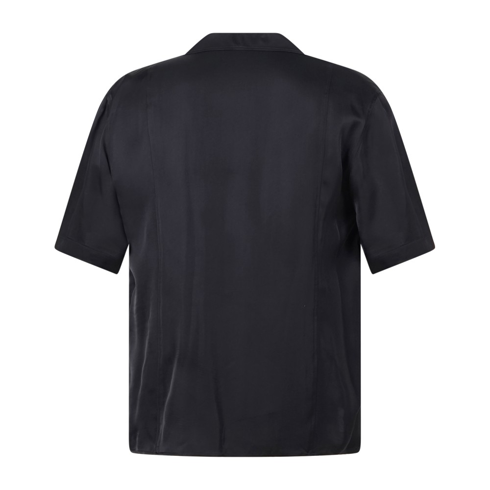 Marsem - Camicia nera manica corta senza bottoni per uomo | c064ss26 t213
