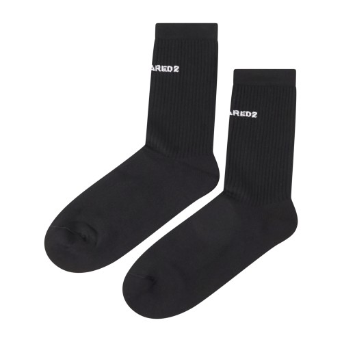 Dsquared2 - Calzini neri con logo Dsquared2 jacquard per uomo | dfv143300 100