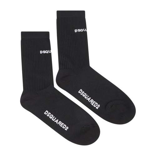 Dsquared2 - Calzini neri con logo Dsquared2 jacquard per uomo | dfv143300 100 2