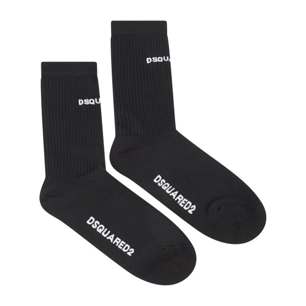 Dsquared2 - Calzini neri con logo Dsquared2 jacquard per uomo | dfv143300 100