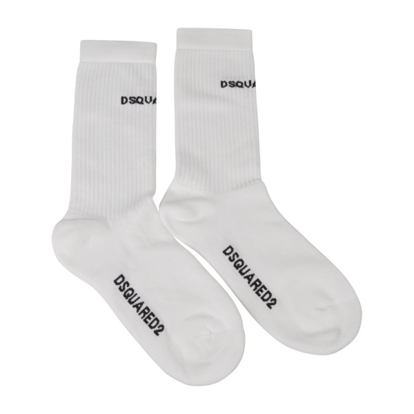 Dsquared2 - Calzini bianchi con logo Dsquared2 jacquard per uomo | dfv143300