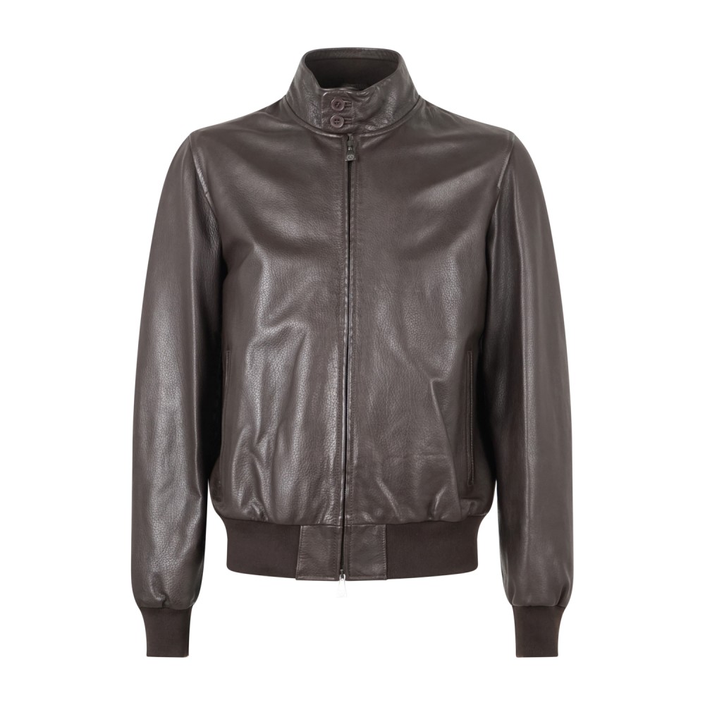 Roy Roger's - Giubbotto marrone New Barracuda in pelle per uomo |