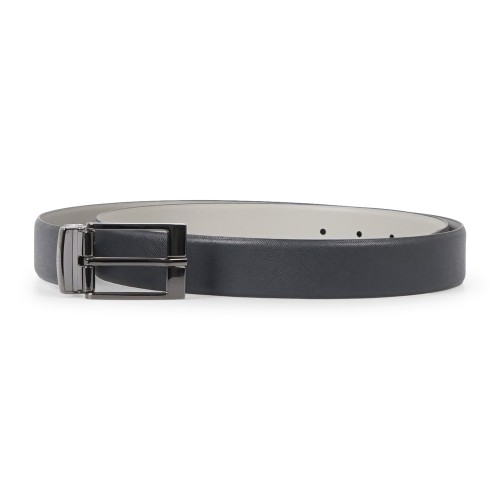 Armani Exchange - Cintura blu in pelle microlavorata reversibile per uomo |