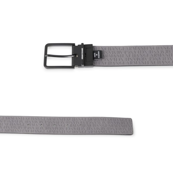 Armani Exchange - Cintura nera reversibile con fantasia all over per uomo |