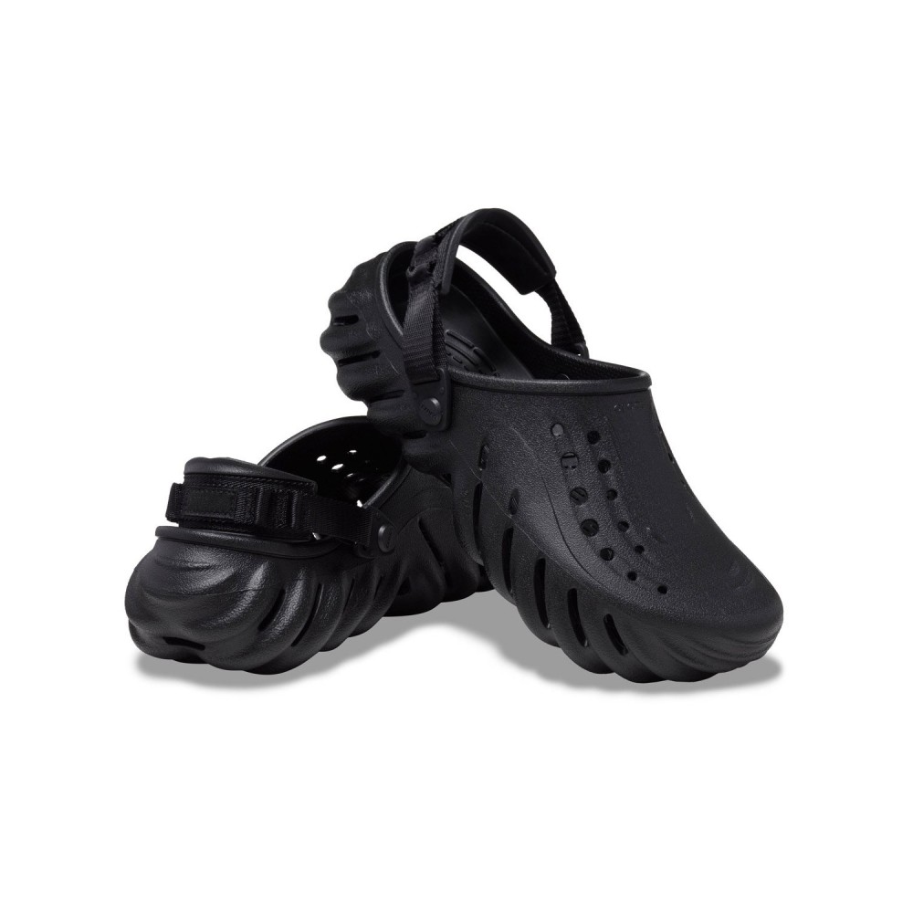 Crocs - Sandali neri Echo Clog con cinturino al tallone per uomo | cr207937-001