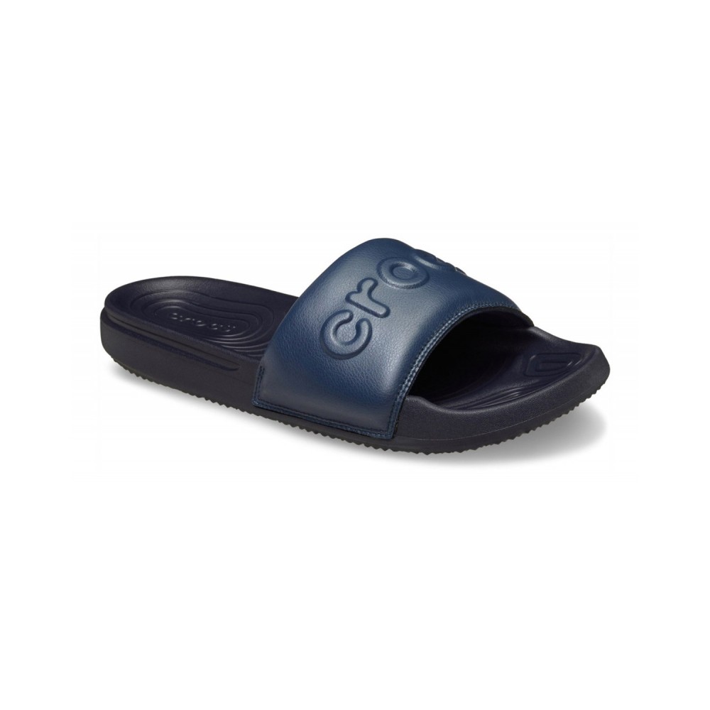 Crocs - Sandali blu Crocs All Day Slide con logo a rilievo sul fronte per uomo