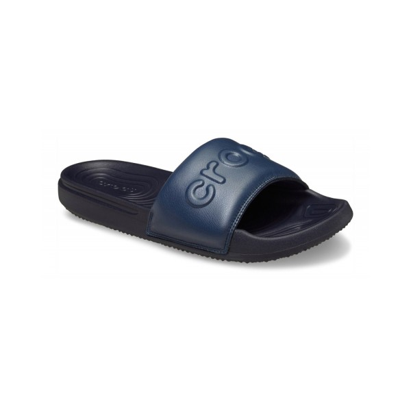 Crocs - Sandali blu Crocs All Day Slide con logo a rilievo sul fronte per uomo