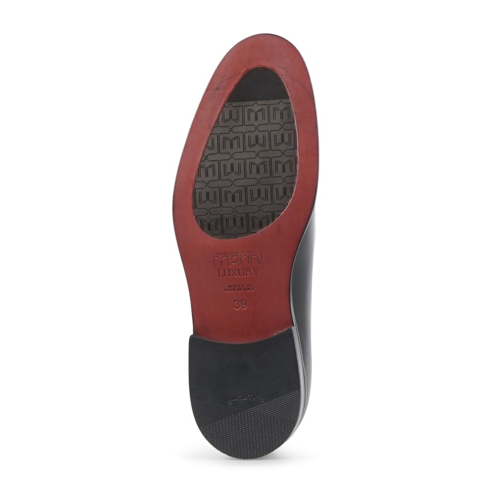 Calzoleria Marini - Mocassino in pelle spazzolata nera per uomo | cr1932/451