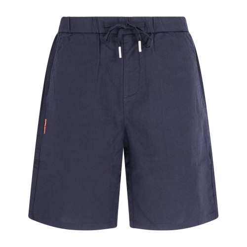 Sun68 - Bermuda blu in lino e cotone con coulisse in vita per uomo | b35110