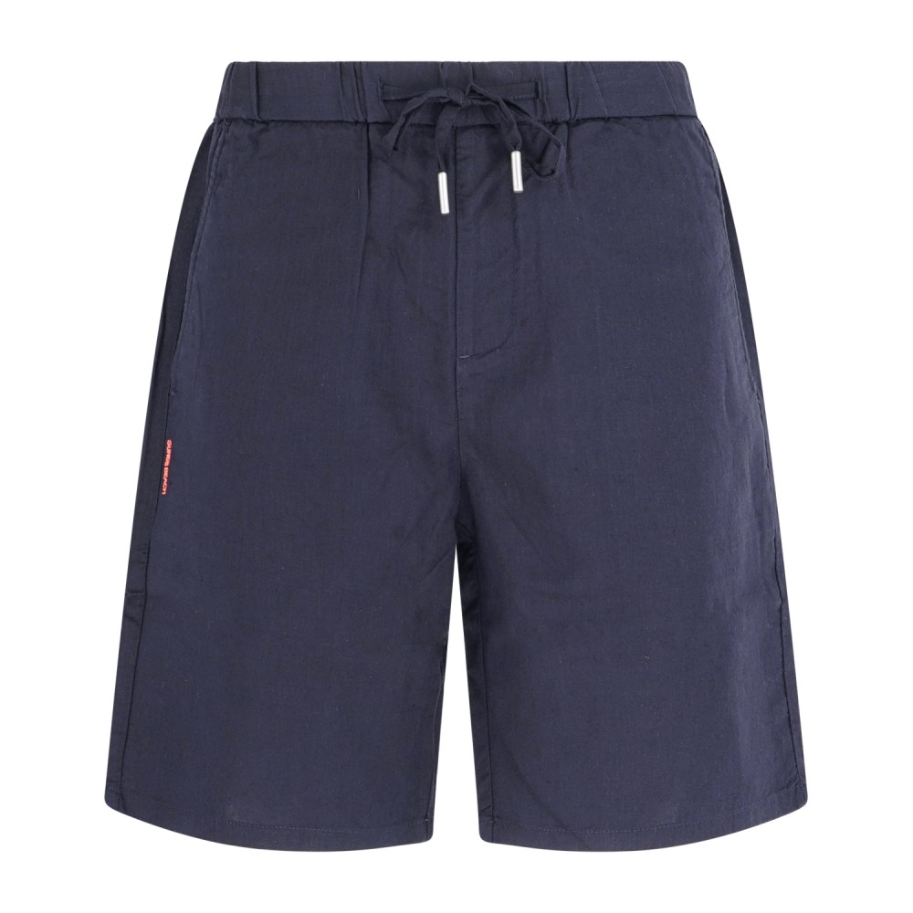 Sun68 - Bermuda blu in lino e cotone con coulisse in vita per uomo | b35110
