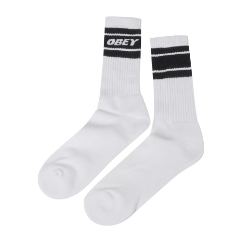Obey - Calze bianche Cooper II con banda logata per uomo | 100260093 whbk 2