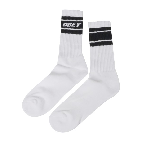 Obey - Calze bianche Cooper II con banda logata per uomo | 100260093 whbk