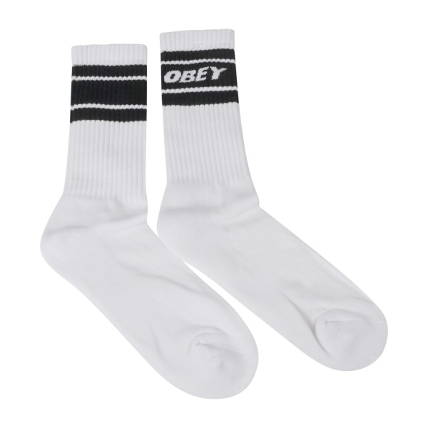 Obey - Calze bianche Cooper II con banda logata per uomo | 100260093 whbk