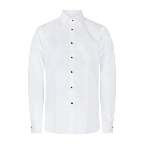 Xacus - Camicia bianca in cotone con bottoni a contrasto Tailor fit per uomo |