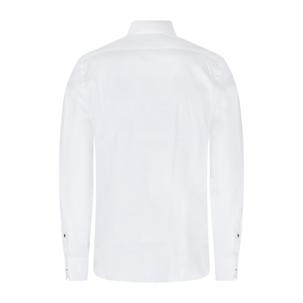 Xacus - Camicia bianca in cotone con bottoni a contrasto Tailor fit per uomo |