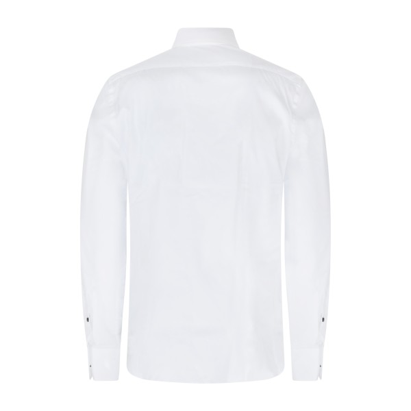 Xacus - Camicia bianca in cotone con bottoni a contrasto Tailor fit per uomo |