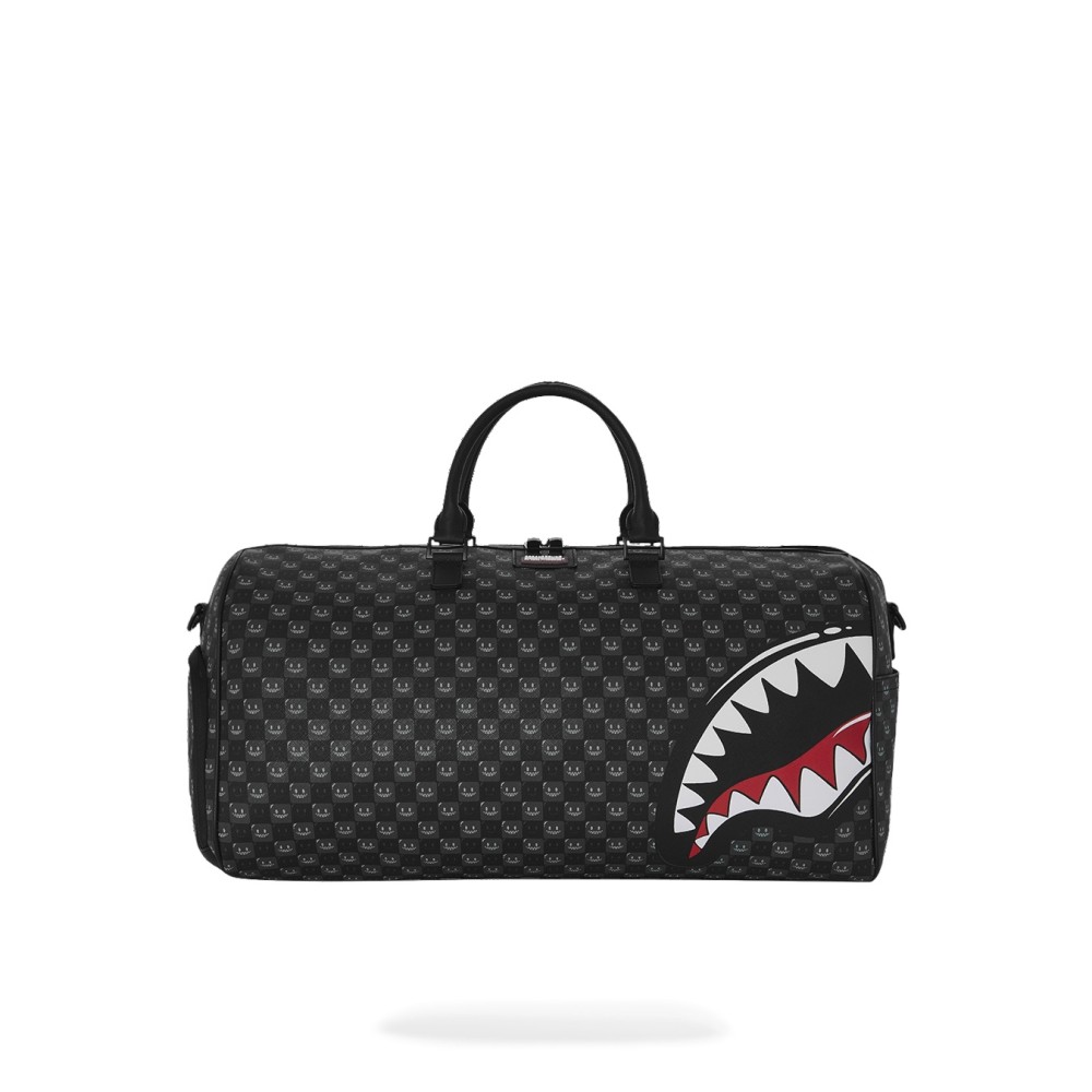 Sprayground - Borsone nero sharks in paris wtf bubbly black check duffle per