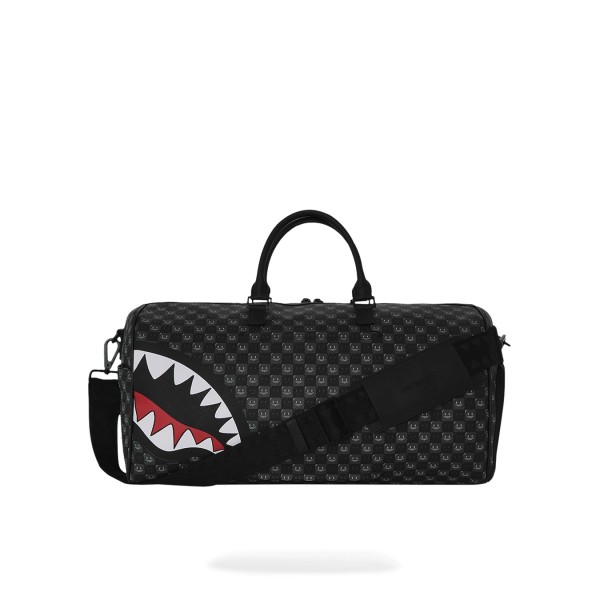 Sprayground - Borsone nero sharks in paris wtf bubbly black check duffle per