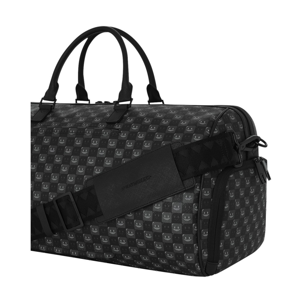 Sprayground - Borsone nero sharks in paris wtf bubbly black check duffle per