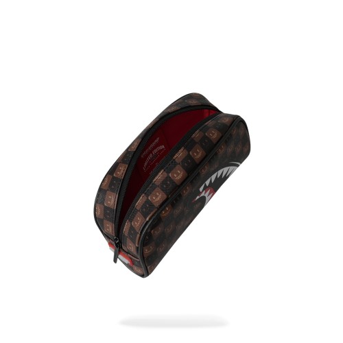 Sprayground - Astuccio marrone sharks in paris wtf bubble brown check per uomo 2