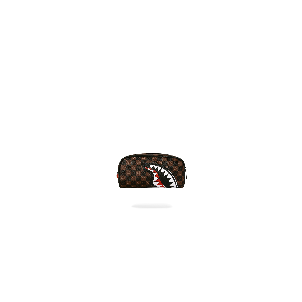 Sprayground - Astuccio marrone sharks in paris wtf bubble brown check per uomo