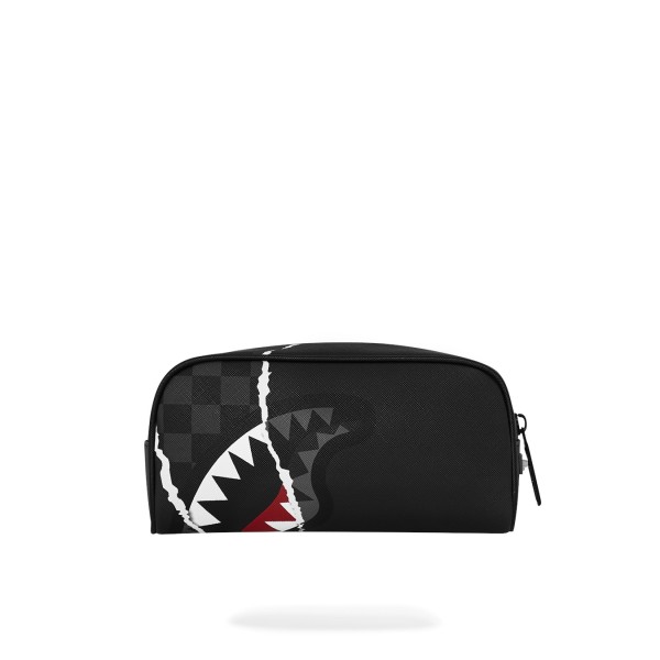 Sprayground - Astuccio nero center rip revealing gray check per uomo |