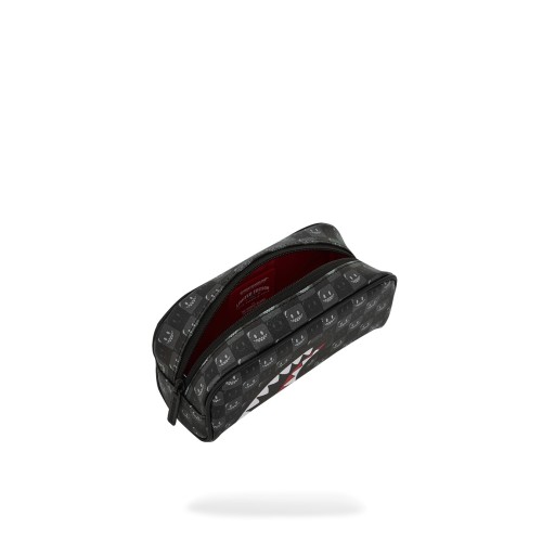 Sprayground - Astuccio nero sharks in paris wtf bubbly black check per uomo | 2