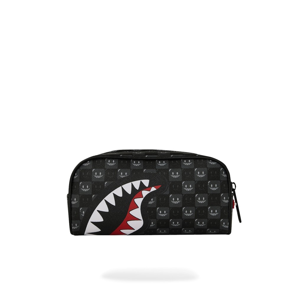 Sprayground - Astuccio nero sharks in paris wtf bubbly black check per uomo |
