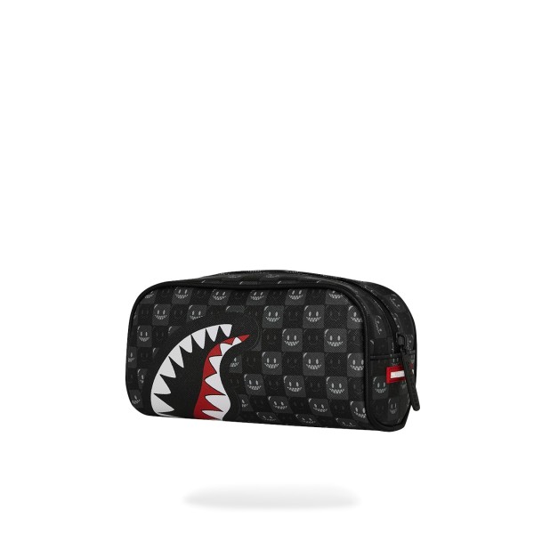 Sprayground - Astuccio nero sharks in paris wtf bubbly black check per uomo |