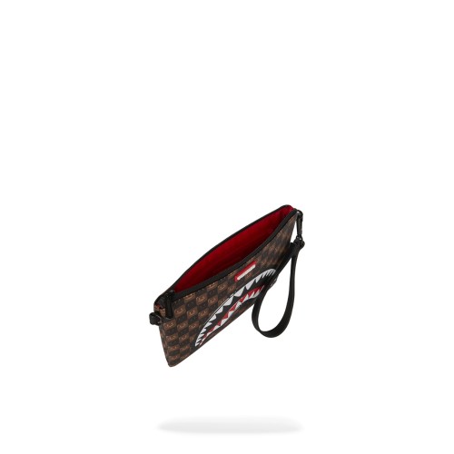 Sprayground - Pochette marrone sharks in paris wtf bubble brown check per uomo 2