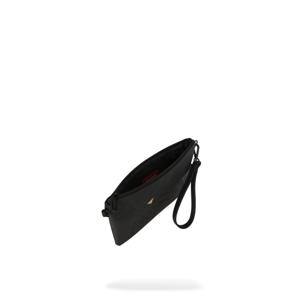 Sprayground - Pochette nera blacked out embossed gold tooth per uomo |