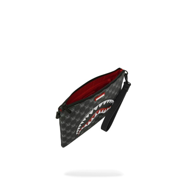 Sprayground - Pochette nera sharks in paris wtf bubbly black check per uomo |