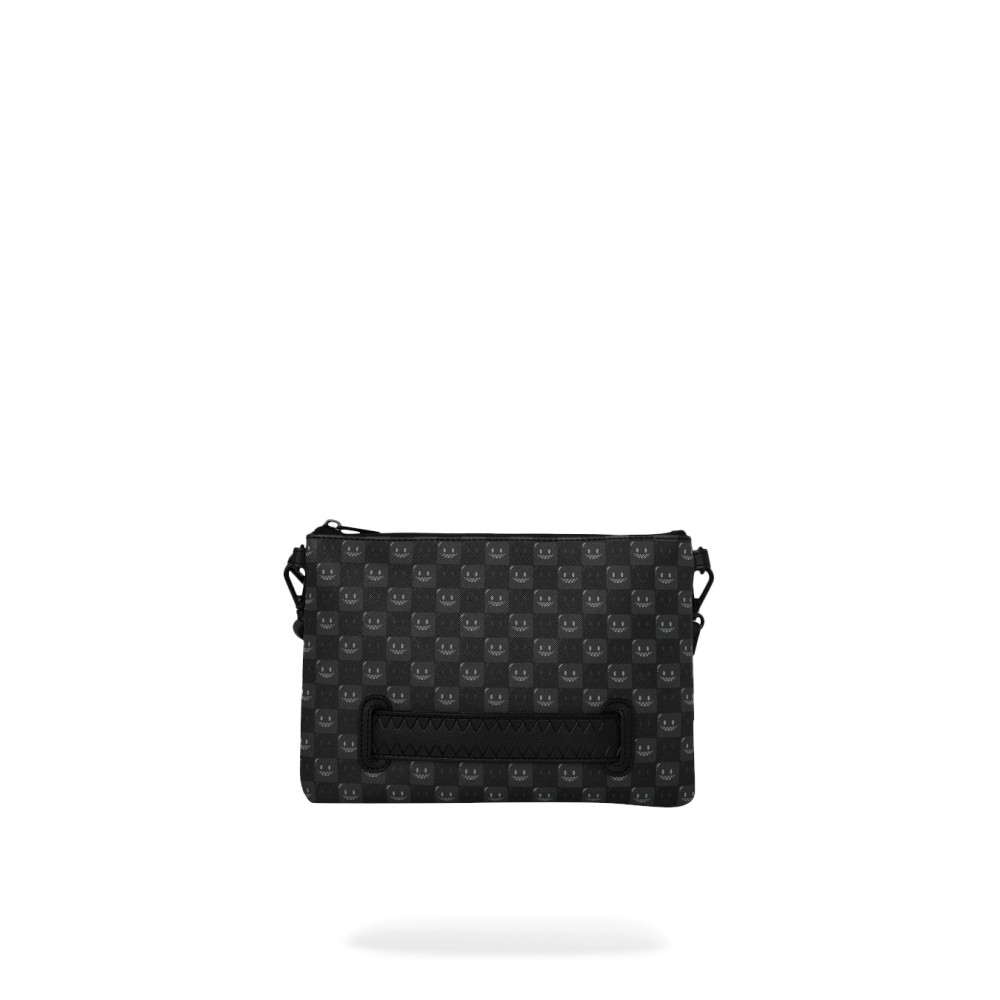 Sprayground - Pochette nera sharks in paris wtf bubbly black check per uomo |