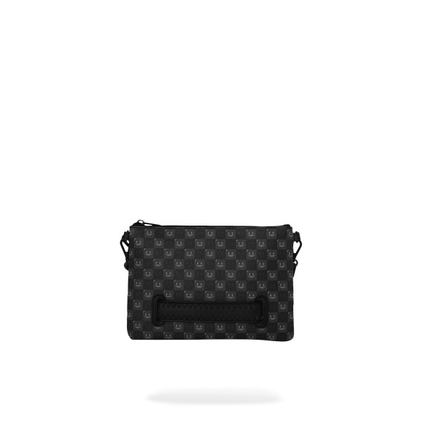 Sprayground - Pochette nera sharks in paris wtf bubbly black check per uomo |