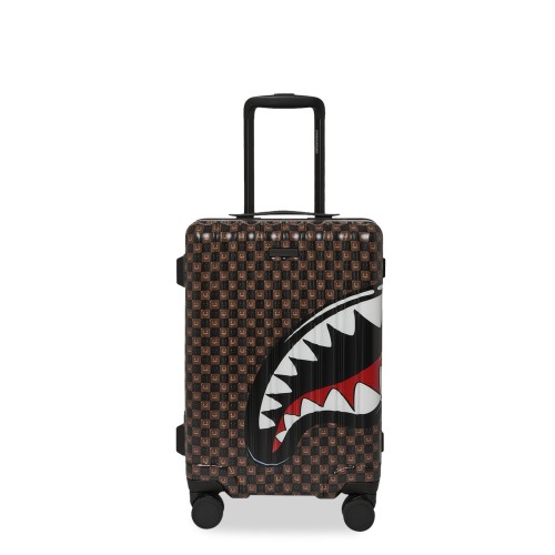 Sprayground - Valigia marrone sharks in paris wtf bubble brown check per uomo |