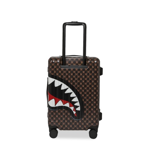 Sprayground - Valigia marrone sharks in paris wtf bubble brown check per uomo | 2