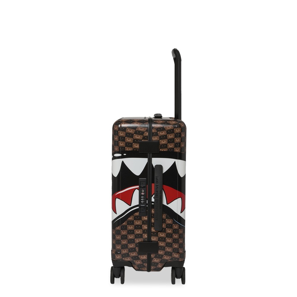 Sprayground - Valigia marrone sharks in paris wtf bubble brown check per uomo |