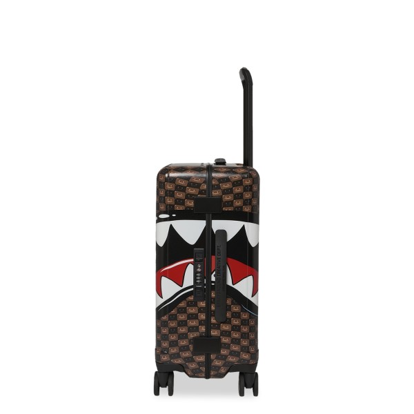 Sprayground - Valigia marrone sharks in paris wtf bubble brown check per uomo |