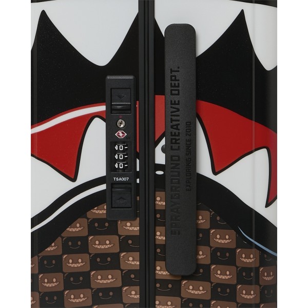 Sprayground - Valigia marrone sharks in paris wtf bubble brown check per uomo |