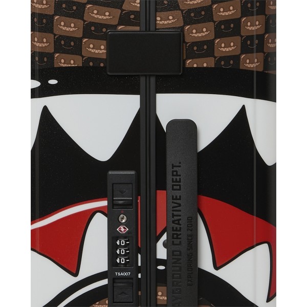 Sprayground - Valigia marrone sharks in paris wtf bubble brown check per uomo |
