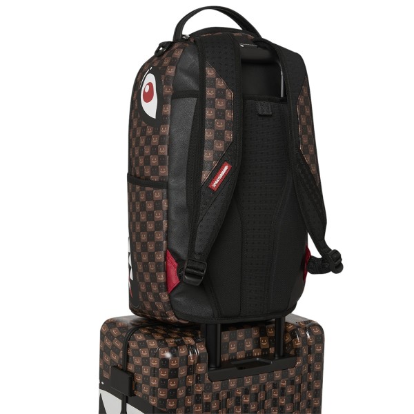 Sprayground - Valigia marrone sharks in paris wtf bubble brown check per uomo |