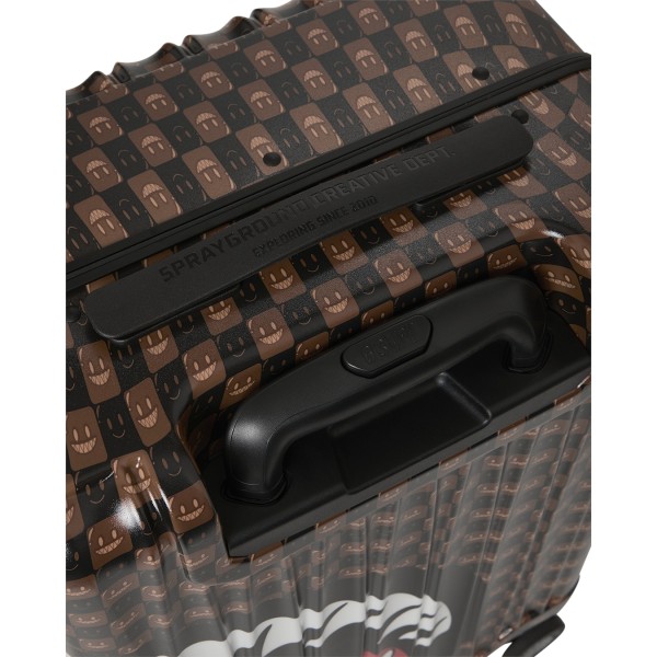 Sprayground - Valigia marrone sharks in paris wtf bubble brown check per uomo |