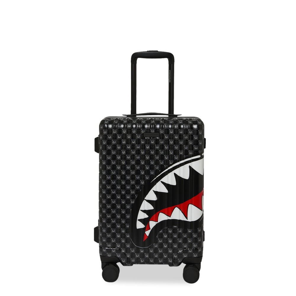 Sprayground - Valigia nera sharks in paris wtf bubbly black check per uomo |