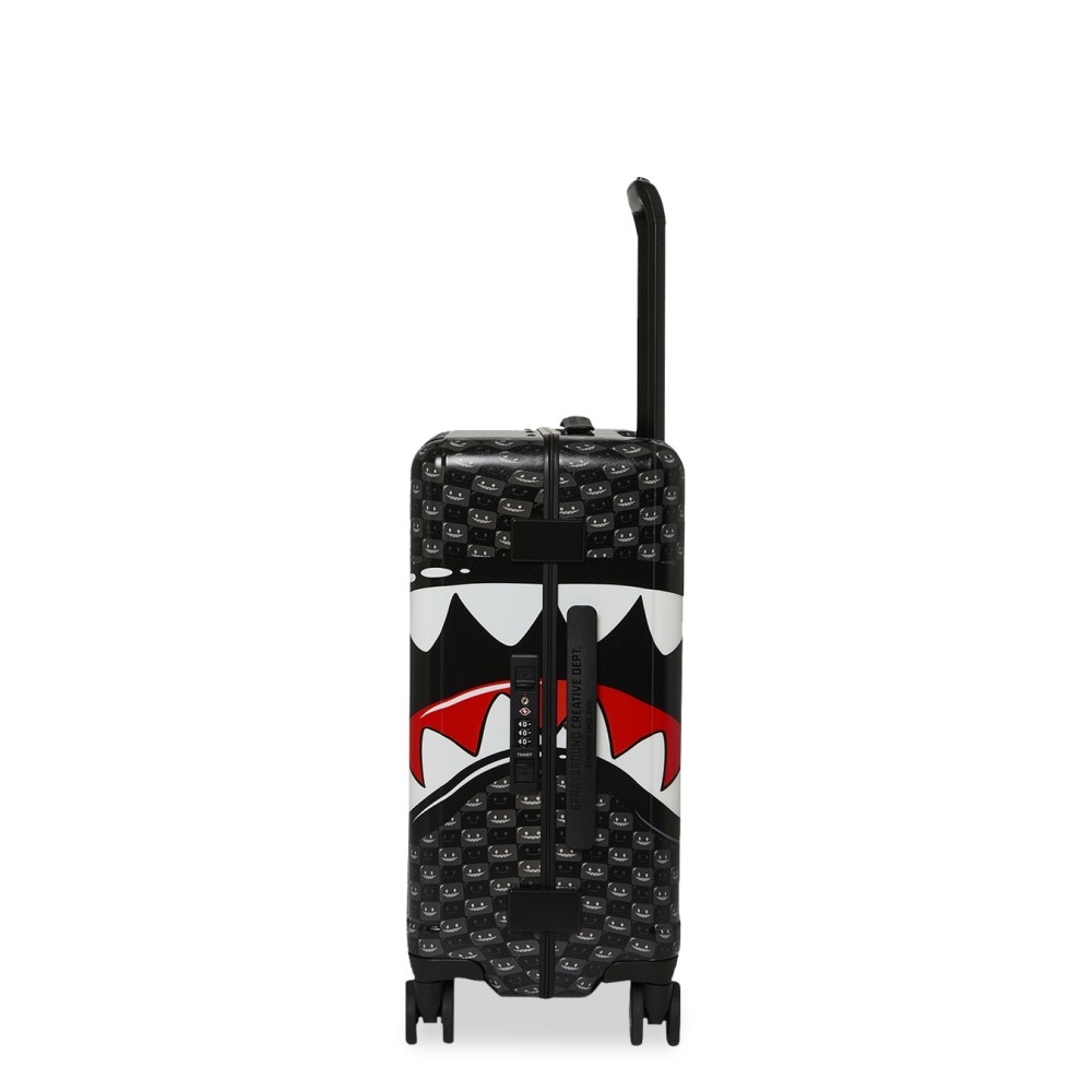 Sprayground - Valigia nera sharks in paris wtf bubbly black check per uomo |