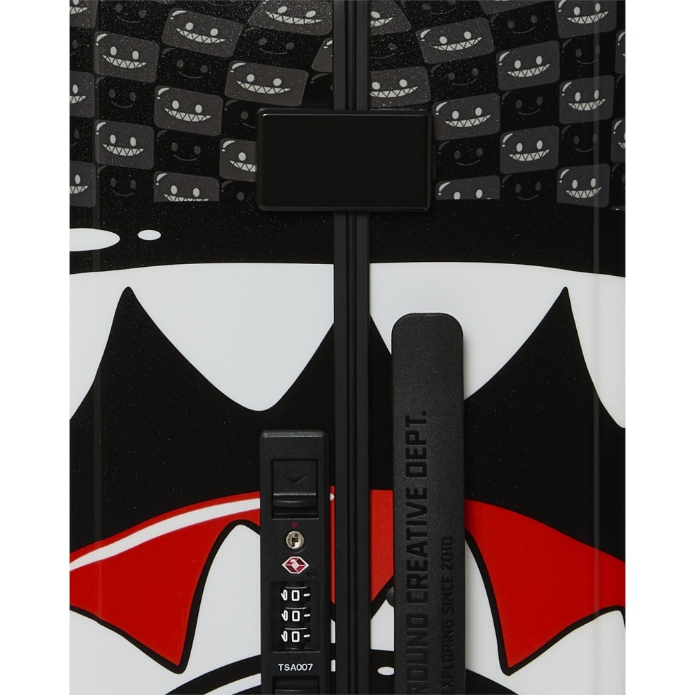 Sprayground - Valigia nera sharks in paris wtf bubbly black check per uomo |