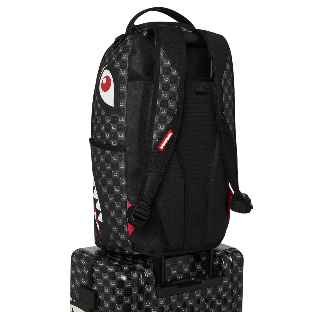 Sprayground - Valigia nera sharks in paris wtf bubbly black check per uomo |